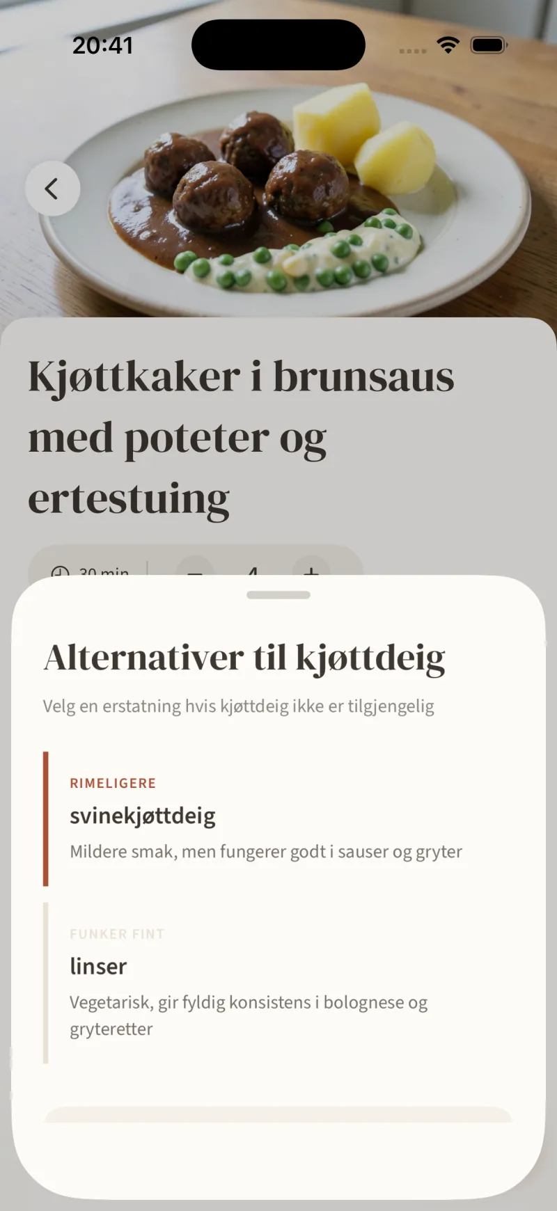 Arket «Alternativer til kjøttdeig» i Anrett med svinekjøttdeig og linser som forslag
